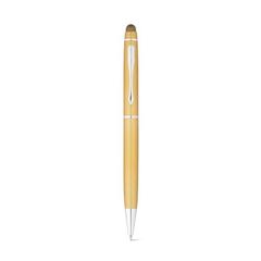 Vue Stylo à bille en métal avec pointe tactile - Julie de couleur jaune| Krokrodeal
