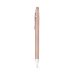 Vue Stylo à bille en métal avec pointe tactile - Julie de couleur rose| Krokrodeal