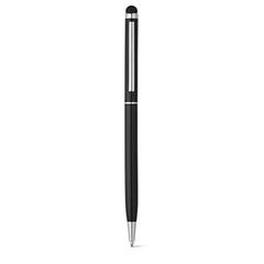 Vue Stylo à bille en aluminium avec pointe tactile - Zoe bk de couleur noir| Krokrodeal