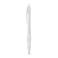 Vue Stylo à bille avec antidérapant - Slim bk de couleur blanc| Krokrodeal