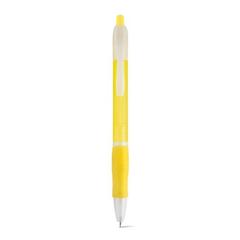 Vue Stylo à bille avec antidérapant - Slim bk de couleur jaune| Krokrodeal