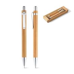 Vue générale Kit stylo bille et porte-mine en bambou - Greeny | Krokrodeal