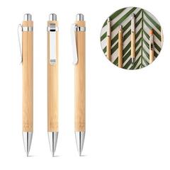 Vue générale Stylo en bambou avec clip en métal - Hera | Krokrodeal
