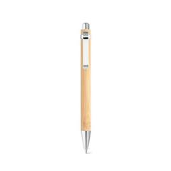 Vue Stylo en bambou avec clip en métal - Hera de couleur beige| Krokrodeal