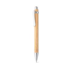 Vue Stylo en bambou avec clip en métal - Hera de couleur beige| Krokrodeal