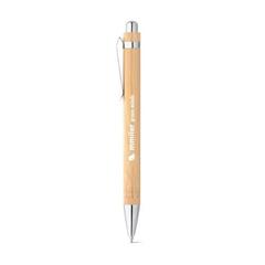 Vue Stylo en bambou avec clip en métal - Hera de couleur beige| Krokrodeal