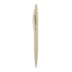 Vue Stylo bille en fibre de paille de blé et ABS - Camila de couleur beige| Krokrodeal