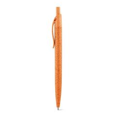 Vue Stylo bille en fibre de paille de blé et ABS - Camila de couleur orange| Krokrodeal