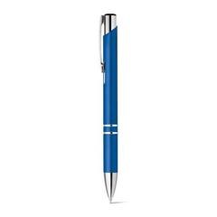 Vue Stylo à bille avec clip en métal - Beta plastic de couleur bleu| Krokrodeal