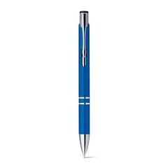 Vue Stylo à bille avec clip en métal - Beta plastic de couleur bleu| Krokrodeal