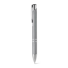 Vue Stylo à bille avec clip en métal - Beta plastic de couleur gris| Krokrodeal