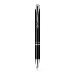Vue Stylo à bille avec clip en métal - Beta plastic de couleur noir| Krokrodeal