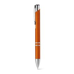 Vue Stylo à bille avec clip en métal - Beta plastic de couleur orange| Krokrodeal