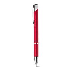 Vue Stylo à bille avec clip en métal - Beta plastic de couleur rouge| Krokrodeal