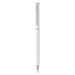 Vue Stylo en métal avec clip - Lesley metallic de couleur blanc| Krokrodeal