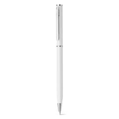Vue Stylo en métal avec clip - Lesley metallic de couleur blanc| Krokrodeal