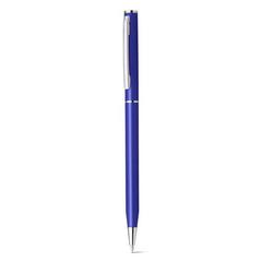 Vue Stylo en métal avec clip - Lesley metallic de couleur bleu| Krokrodeal
