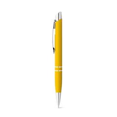 Vue Stylo en aluminium avec clip - Marieta soft de couleur jaune| Krokrodeal