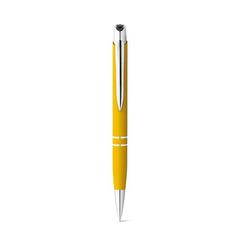 Vue Stylo en aluminium avec clip - Marieta soft de couleur jaune| Krokrodeal