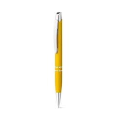 Vue Stylo en aluminium avec clip - Marieta soft de couleur jaune| Krokrodeal