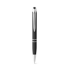 Vue Stylo en aluminium avec clip - Marieta soft de couleur noir| Krokrodeal