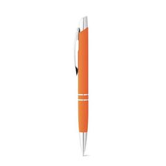 Vue Stylo en aluminium avec clip - Marieta soft de couleur orange| Krokrodeal
