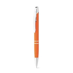 Vue Stylo en aluminium avec clip - Marieta soft de couleur orange| Krokrodeal