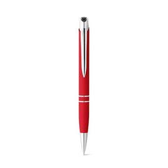 Vue Stylo en aluminium avec clip - Marieta soft de couleur rouge| Krokrodeal
