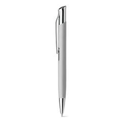 Vue Stylo à bille en aluminium, finition rubber - Olaf soft de couleur gris| Krokrodeal