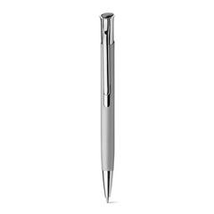 Vue Stylo à bille en aluminium, finition rubber - Olaf soft de couleur gris| Krokrodeal