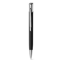 Vue Stylo à bille en aluminium, finition rubber - Olaf soft de couleur noir| Krokrodeal