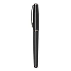 Vue Jeu de stylo et de roller en métal avec mécanisme twist - Imperio de couleur noir| Krokrodeal