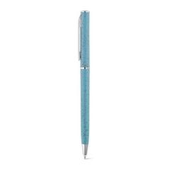Vue Stylo en fibre de paille de blé et ABS - Devin de couleur bleu| Krokrodeal