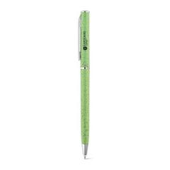 Vue Stylo en fibre de paille de blé et ABS - Devin de couleur vert| Krokrodeal