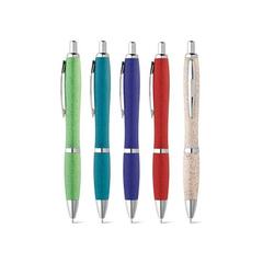 Vue générale Stylo bille en fibre de paille de blé et ABS - Terry | Krokrodeal