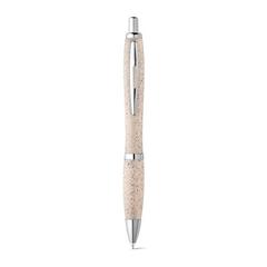 Vue Stylo bille en fibre de paille de blé et ABS - Terry de couleur beige| Krokrodeal