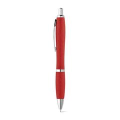 Vue Stylo bille en fibre de paille de blé et ABS - Terry de couleur rouge| Krokrodeal