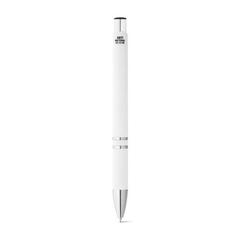 Vue Stylo bille en ABS avec traitement antibactérien - Beta safe de couleur blanc| Krokrodeal