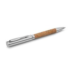 Vue Stylo à bille en liège et métal avec mécanisme twist - Cork de couleur beige| Krokrodeal