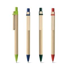 Vue générale Stylo en papier kraft avec clip - Nairobi | Krokrodeal