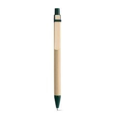 Vue Stylo en papier kraft avec clip - Nairobi de couleur vert| Krokrodeal