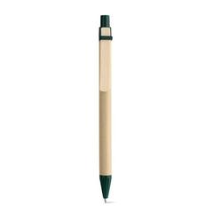 Vue Stylo en papier kraft avec clip - Nairobi de couleur vert| Krokrodeal