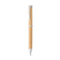 Vue Stylo en bambou avec mécanisme twist et clip en métal - Lake de couleur beige| Krokrodeal