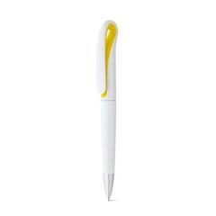 Vue Stylo avec mécanisme twist et clip - Toucan de couleur jaune| Krokrodeal