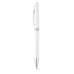 Vue Stylo avec mécanisme twist et clip en métal - Lena de couleur blanc| Krokrodeal