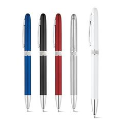 Vue générale Stylo avec mécanisme twist et clip en métal - Lena | Krokrodeal