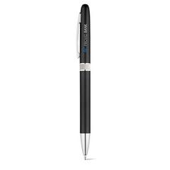 Vue Stylo avec mécanisme twist et clip en métal - Lena de couleur noir| Krokrodeal