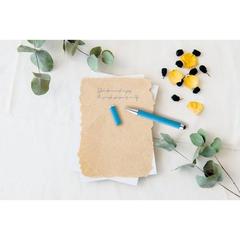 Vue générale Stylo bille en papier kraft et ABS avec pointe tactile - Papyrus | Krokrodeal