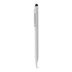 Vue Stylo en aluminium avec mécanisme twist et embout tactile - Zoe de couleur gris| Krokrodeal