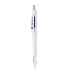 Vue Stylo à bille avec clip - Straced de couleur bleu| Krokrodeal